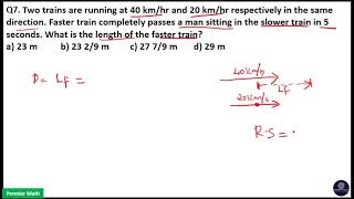 Two trains are running at 40 km\/h and 20 km\/h respectively in the same direction  Faster train comp
