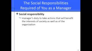 Chapter 3 The Manager's Change Work Enviroment and Ethical Responsibilities Part 2