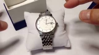 COMTEX 腕時計 シルバー文字盤ステンレス ビジネス ウオッチ