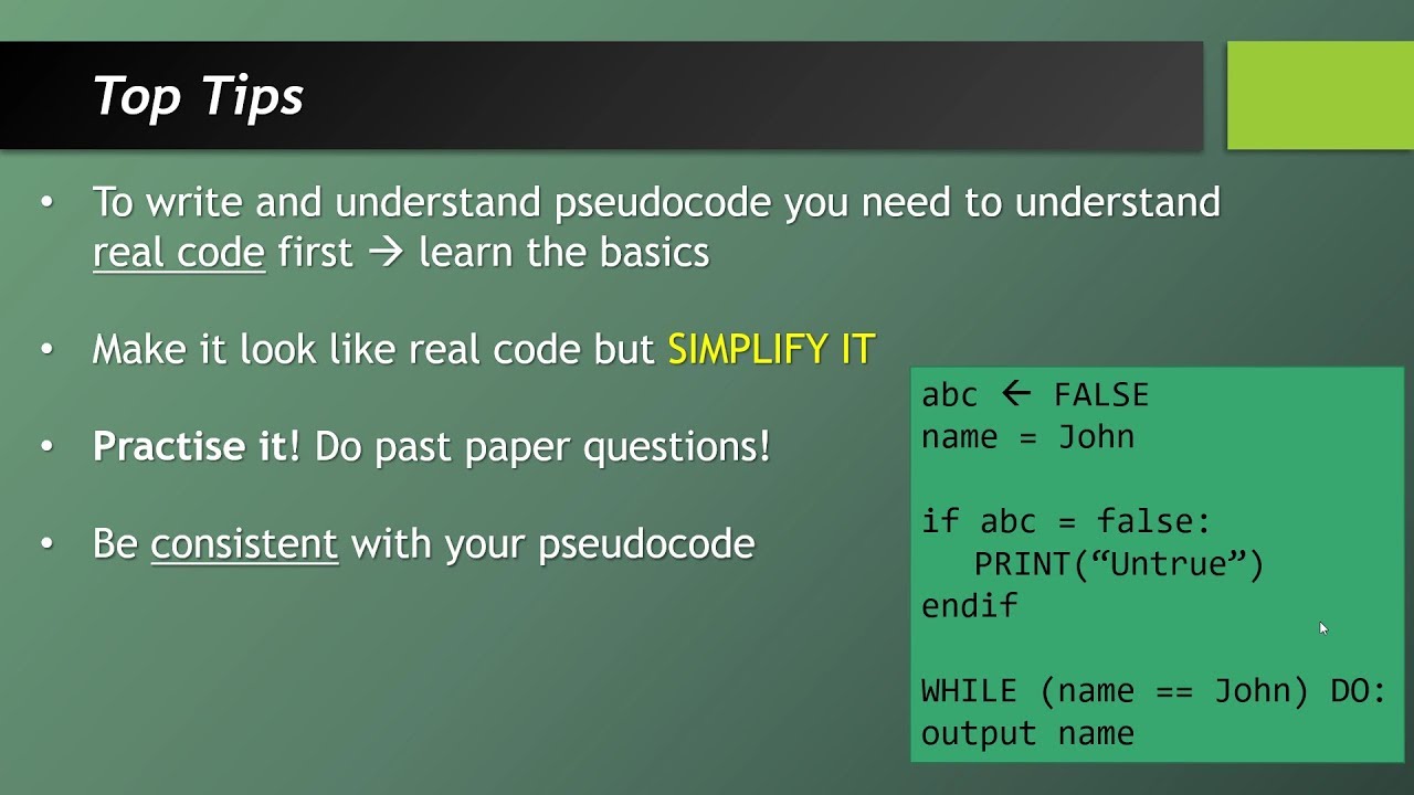 assignment statement in pseudocode