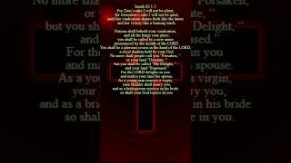 A reading from the book of Isaiah, 62:1-5