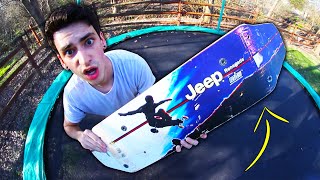 TRAMPOLINE MOUNTAIN BOARDING?!