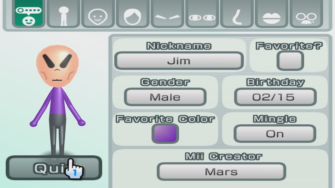 The Weirdo Purple Alien - Mii 3580 - YouTube
