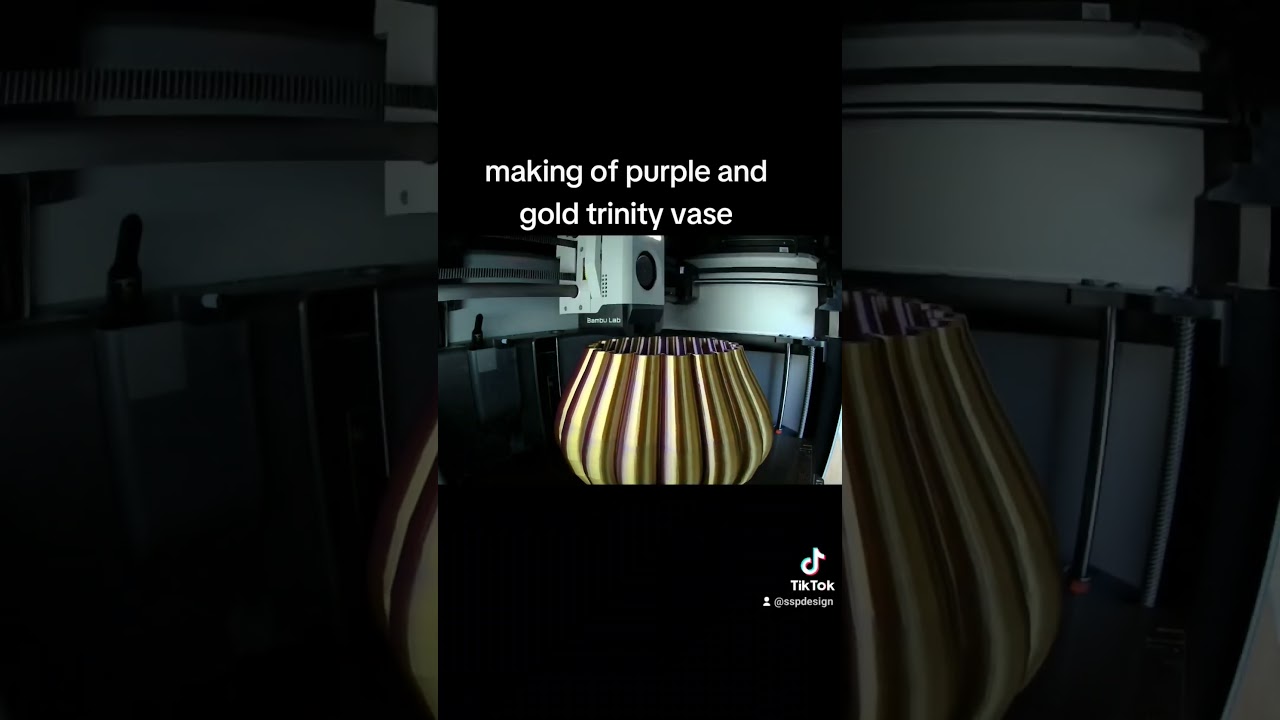 satisfying time lapse video making of Trinity vase in gold and purple color