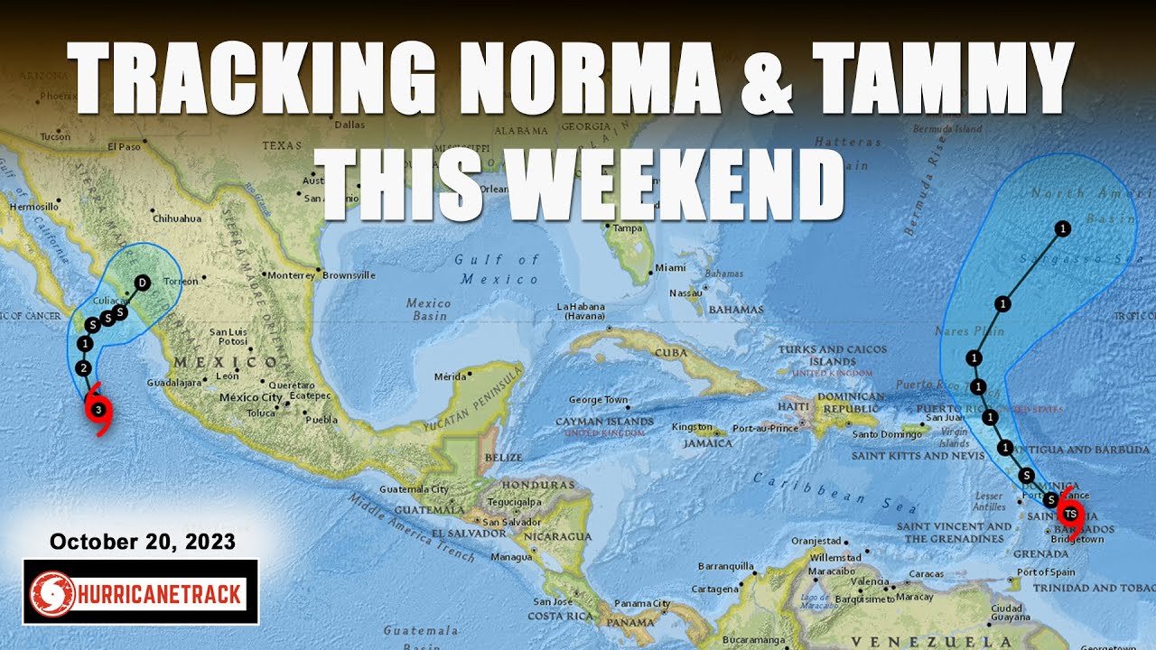 Hurricane Tammy Update (Also tracking Norma off of Mexico) YouTube