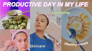 PRODUCTIVE DAY IN MY LIFE l workout, skincare, journaling & healthy habits