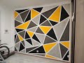 Покраска стены треугольниками, таймлапс / Triangle geometric painting on the wall, timelapse