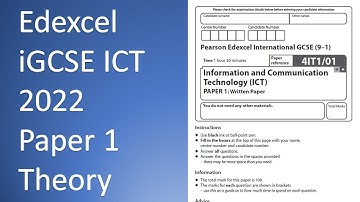 Edexcel iGCSE ICT 2022 Paper 1 Whole Paper