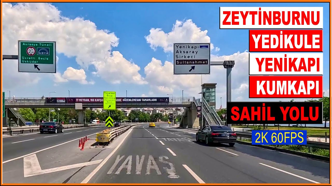 İstanbul Zeytinburnu Kazlıçeşme Yedikule Samatya Yenikapı Kumkapı Sahil Yolu 2K60FPS | 