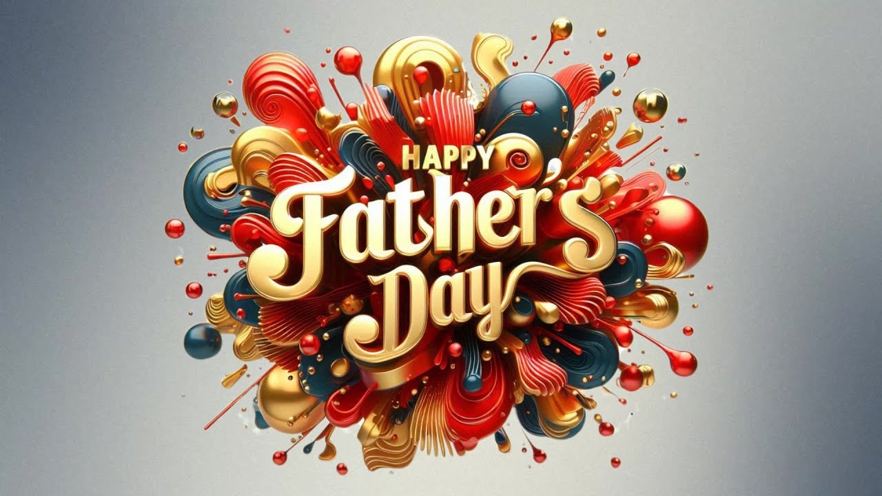 2 Hour Happy Father’s Day Screensaver | Gold, Black, Red & Metallic Silver  Display ❤️