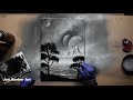 Black and White Landscape Spray Painting Art