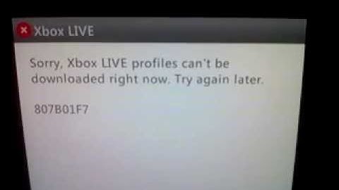 xbox live is down error code 807B01F7
