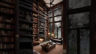 Nature-Inspired Library & Coastal Living Room rainy day rain cozysound