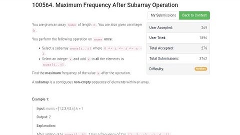 100564. Maximum Frequency After Subarray Operation solution code||  Weekly Contest 434 #leetcode
