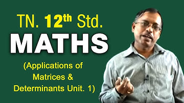 Applications of Matrices & Determinants || Unit 01|| Exercise || TN 12th Std Maths