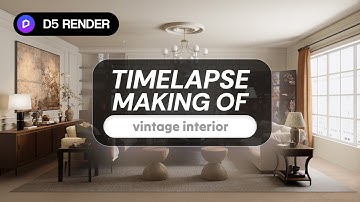 Time Lapse of Rendering a Vintage Interior Living Room | SketchUp, D5 Render