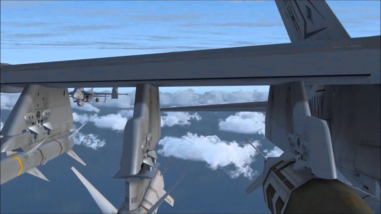 FSX VRS F/A18 BEST military jet video SUPERBUG USS NIMITZ
