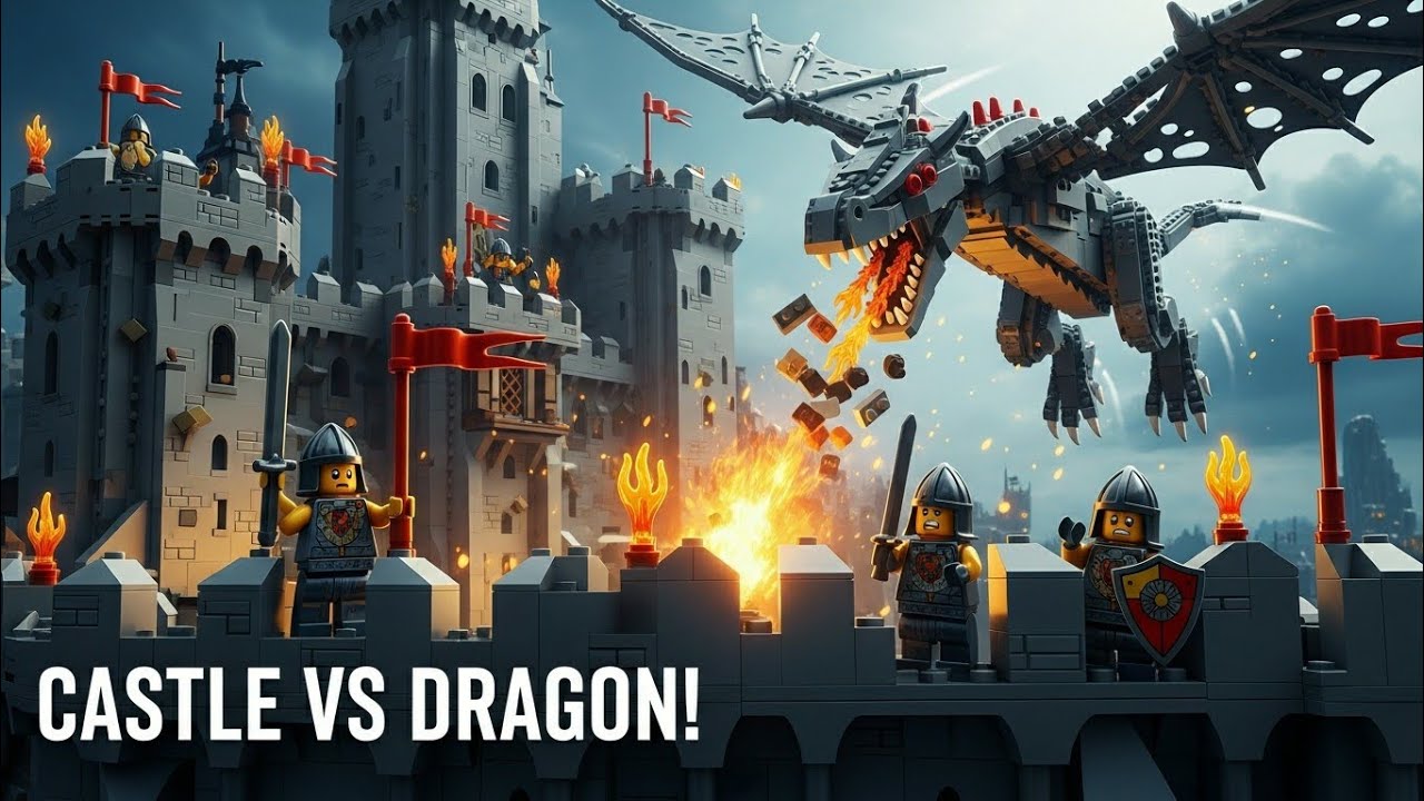 ⚔️ LEGO Castle vs Dragon! Epic Medieval Battle in LEGO City 🏰🐉