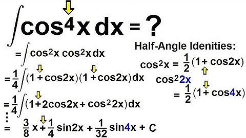 Calculus 2: How Do You Integrate? (80 of 300) Find the Integral of cos^4(x)dx=?