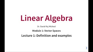 M1: L1 Vector Space Definition and Examples