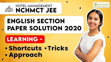 NCHMCT JEE - English Paper Solution 2020 | Shortcuts | Tricks | Approach | Technique