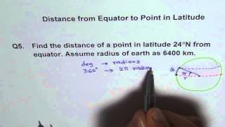 Radian Application Distance Between Equater and Latitude