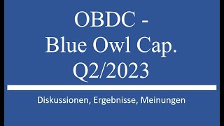 Aktie im Depot: OBDC - Blue Owl Cap. - Q2 2023 Zahlen
