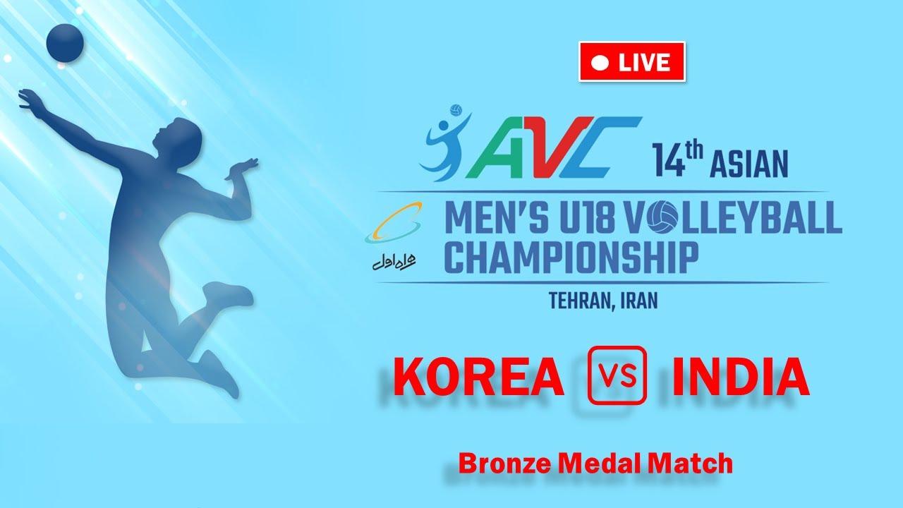 KOREA 🆚 INDIA Live 14th Asian Men's U18 Volleyball Championship 2022