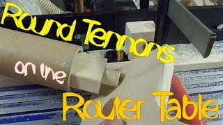 Make round tennons on the router table I am using a "highly advanced" jig to create round tennons in rectangular slats to use as a simple connection method. Check out my