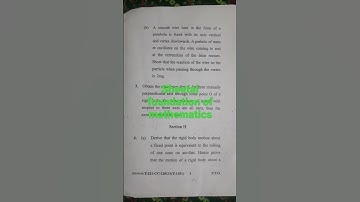 #mechanics and COV# M.Sc. mathematics# question paper