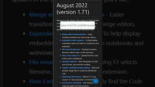 vs code august 2022 release highlights (v1.71)