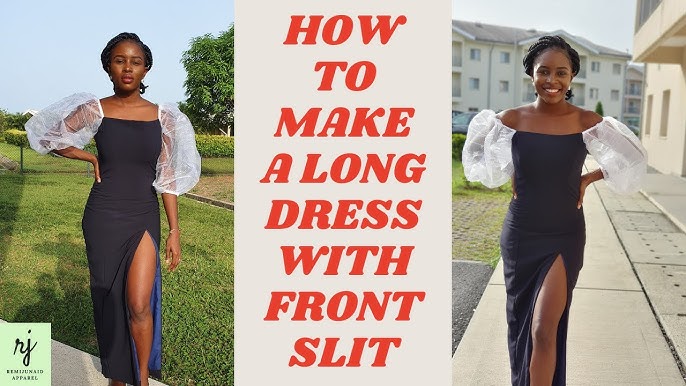 How to Make a Long Dress with Front Slit and Exaggerated Sleeves [PART 1] 