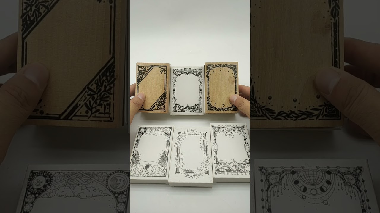 Large Frame Border Stamp Vintage Wooden Rubber Stamp For Tags Cards Making Scrpabooking Journaling