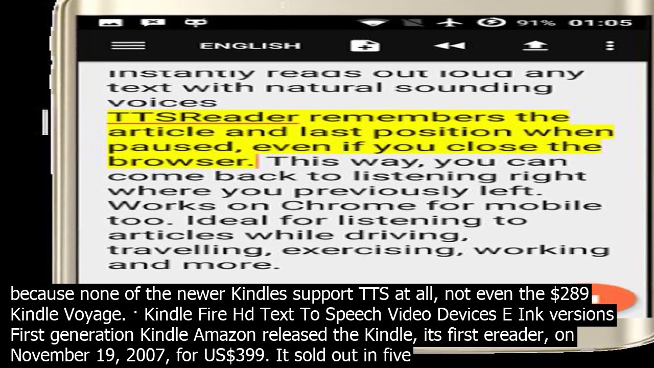 Text to speech on kindle fire   you can enable the texttospeech feature on your kindle fir