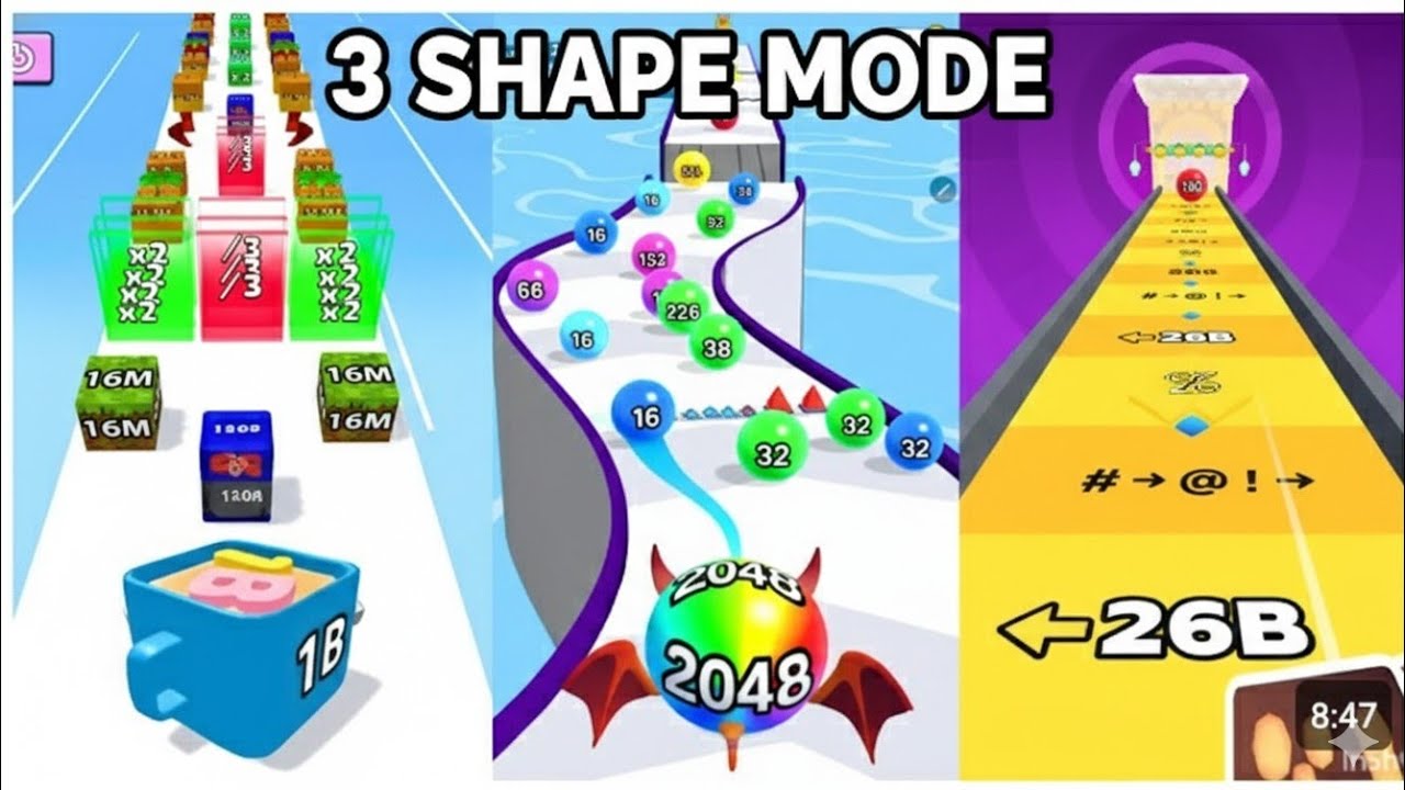 💥🟦 Insane 2048 Battle! Jelly Run vs Tube Run | Shape Mode War Showdown