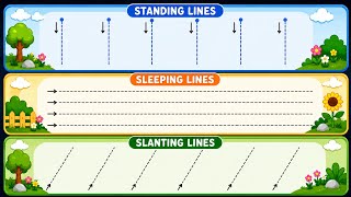 Standing Lines Sleeping Lines Slanting Lines Tracing Worksheet Pre-Writing Practice for Kids