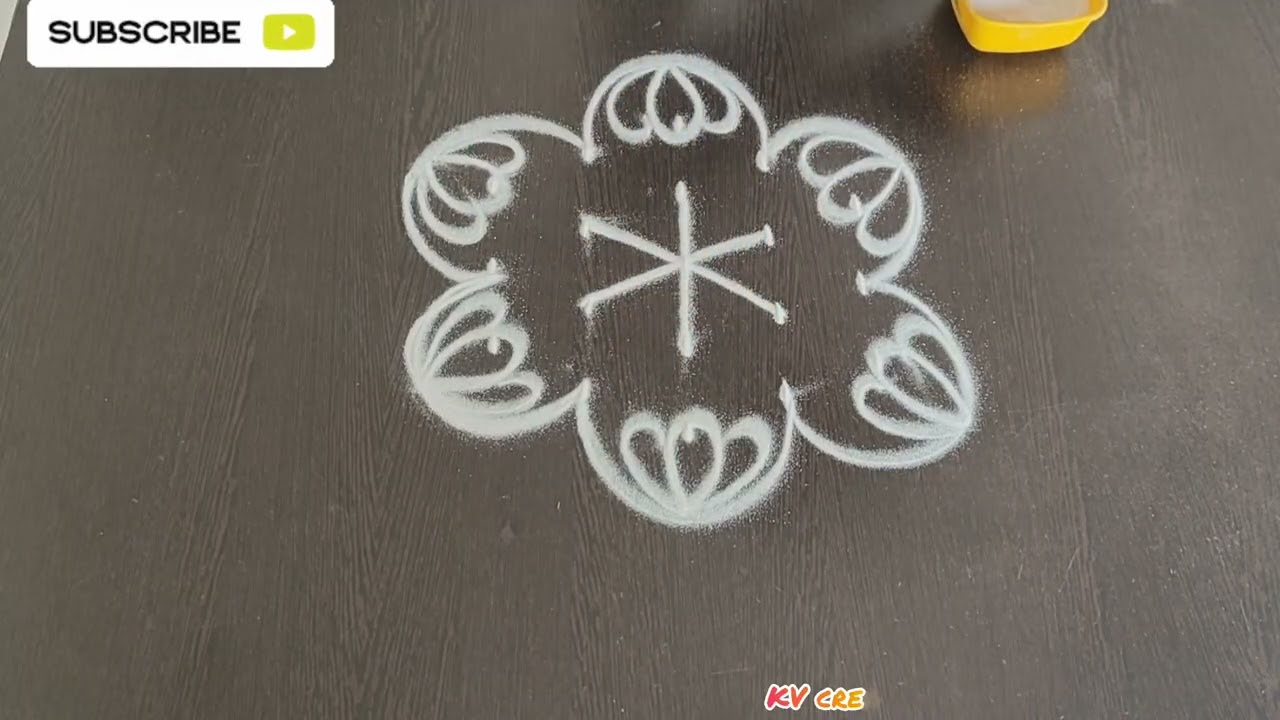 Easy and simple rangoli with dots⚛️ #dailyrangoli @navithanavi2190 🧿🤌#divine 