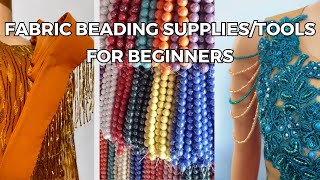 dress beading supplies FABRIC TOOLS AND MATERIALS / fashion designers / Milliner / Headband maker’s beaded fabric for dresses