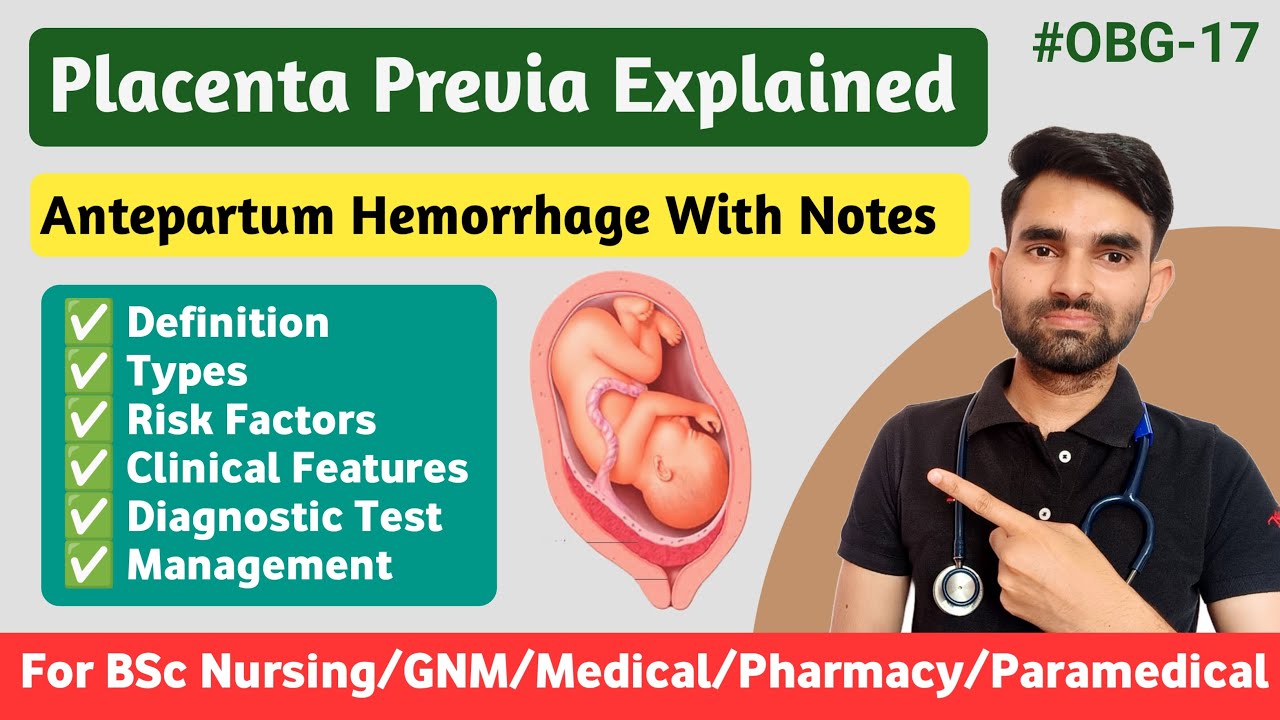 Placenta Previa in Hindi | Antepartum Haemorrhage in Hindi | Types, Causes, Symptoms And Management