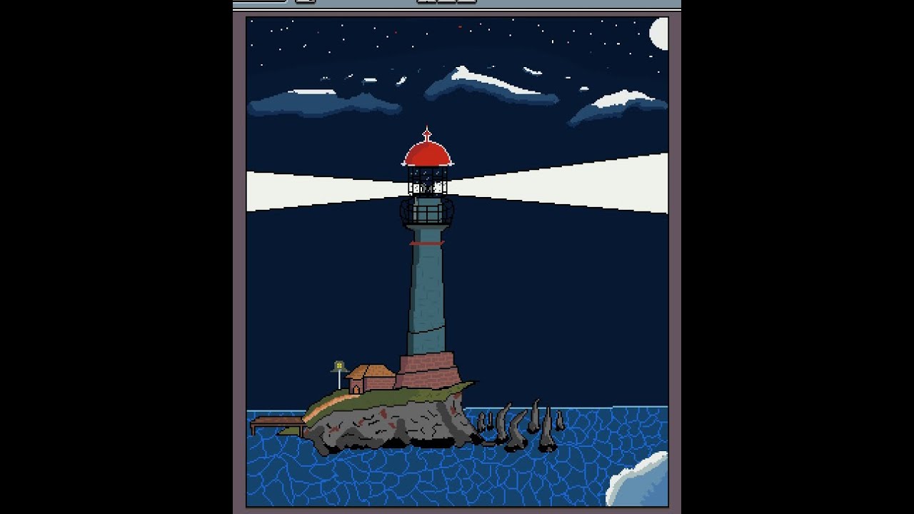 light house animation pixel art time lapse