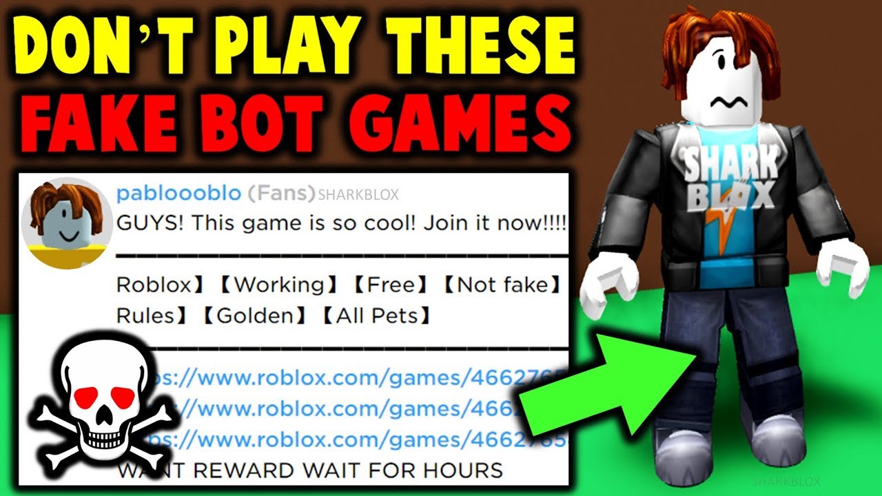 What Happens If You Play Fake Roblox Games From Bots Youtube - sharkblox roblox character
