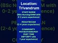 job offer in trivandrum || Nurse job, pediatrician physiotherapist vacancy #recruitment #kerala #job