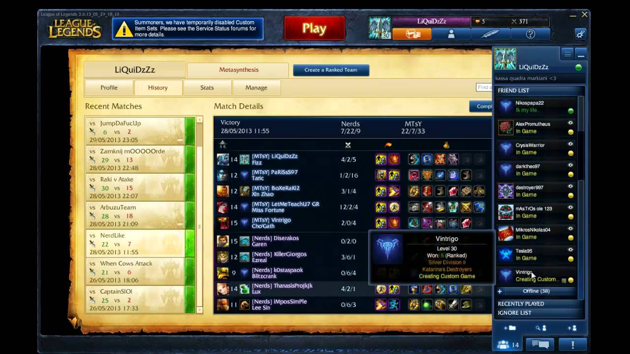 League Of Legends:Metasynthesis Team