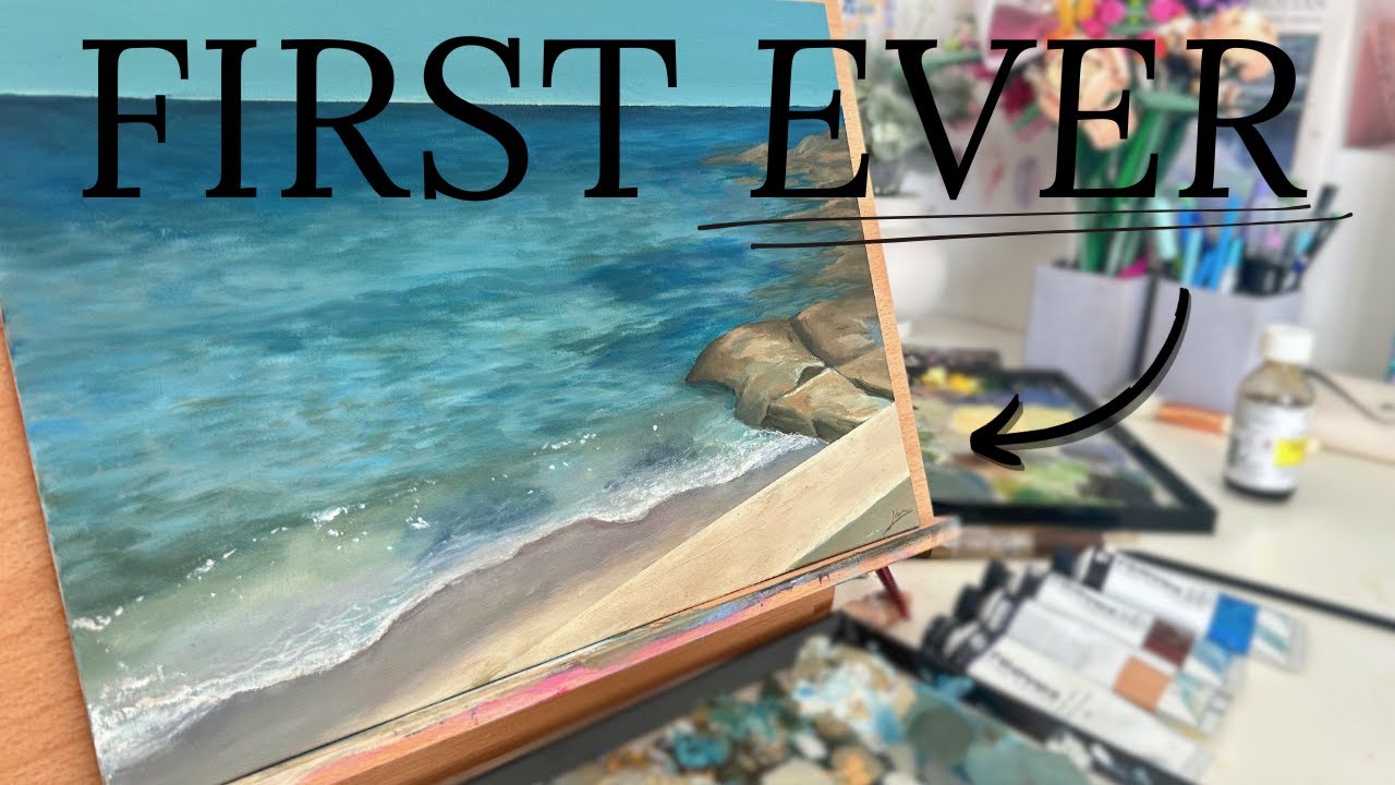 Finishing my first EVER oil painting {Timelapse} - YouTube