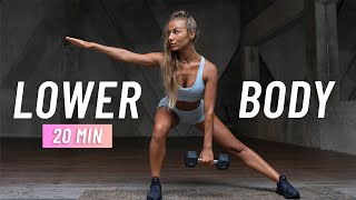 20 Min Toned Legs + Round Booty - Lower Body Workout With Dumbbells At Home