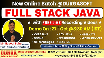 Full Stack Java Online Training @ DURGASOFT