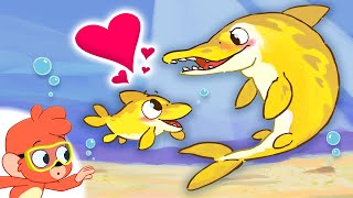 Dinosaurs for Kids | Club Baboo | Why is the baby Ichthyosaurus crying? | He lost his mommy!