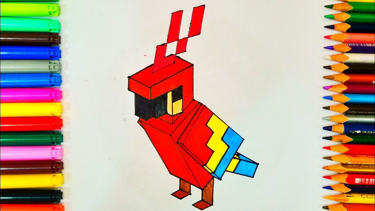 MINECRAFT BEAUTIFUL 😍 PARROT 🐦 DRAWING | - YouTube