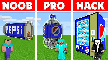 Minecraft Battle NOOB vs PRO vs HACKER: PEPSI HOUSE BUILD CHALLENGE - Animation