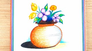 Flower Pot Drawing || Easy Flower Vase Drawing for Beginners ( @CreativityStudio97